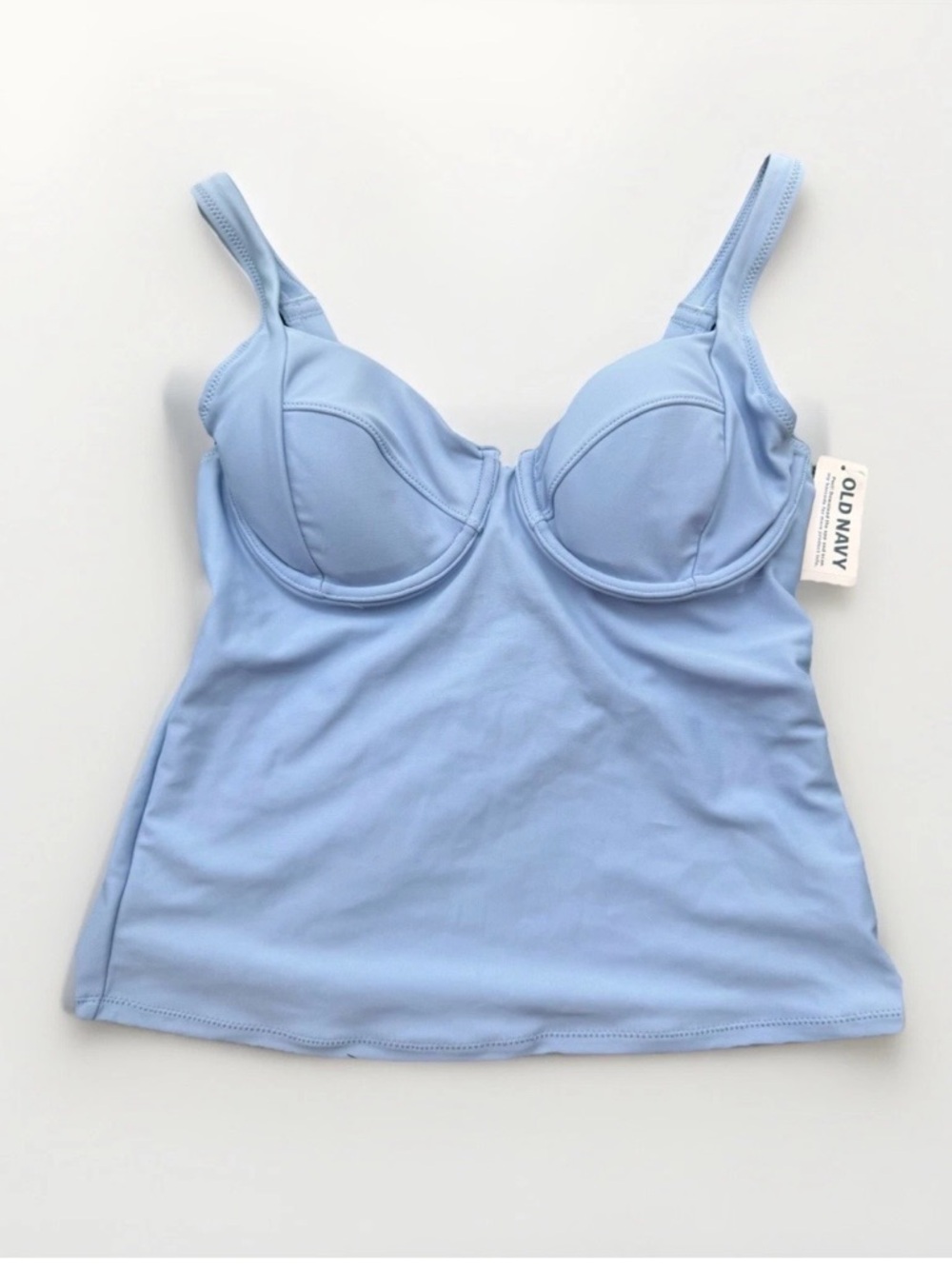 Old Navy Women’s Size Small Powder Blue Swim Tank Top Adjustable Straps NWT